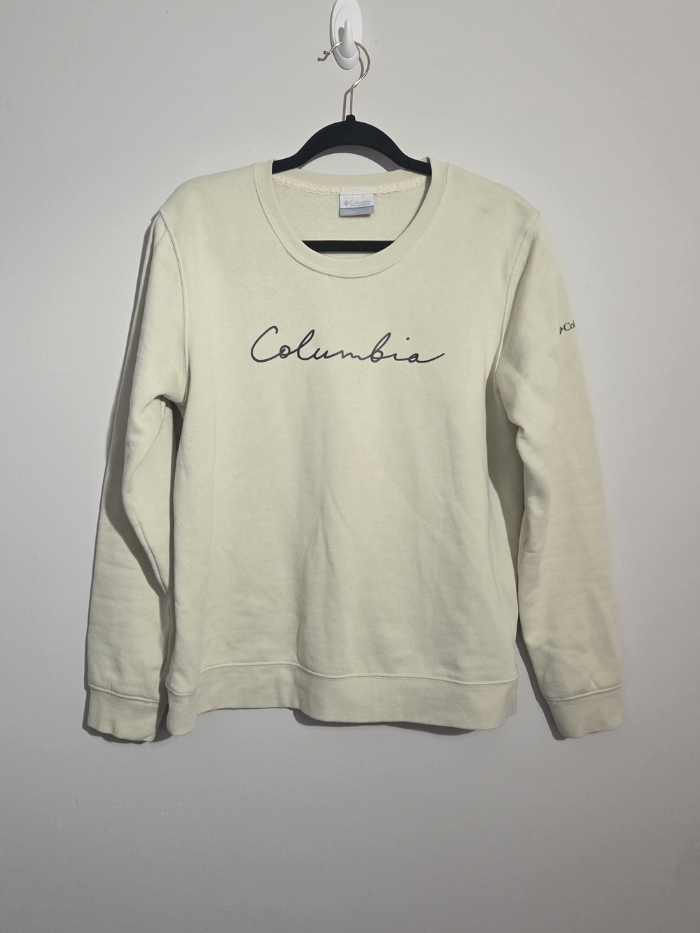 Columbia Cream Script Logo Crewneck Sweatshirt